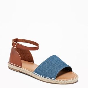 Old Navy Denim Faux Leather Espadrille Sandal